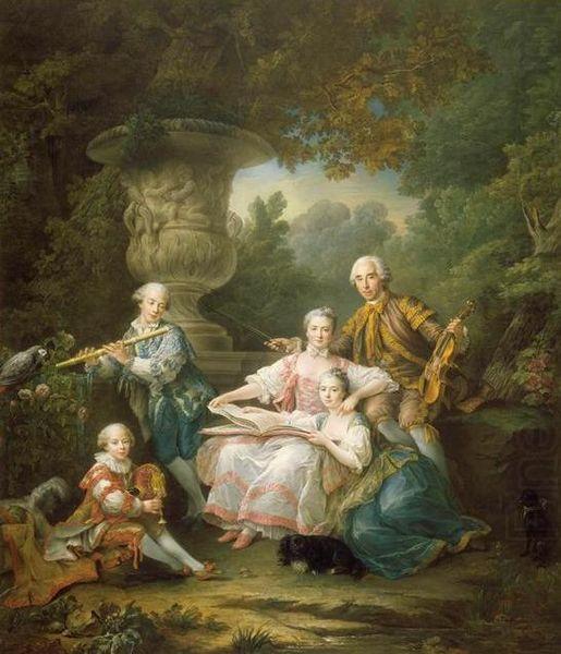 Francois-Hubert Drouais Le marquis de Sourches et sa famille china oil painting image